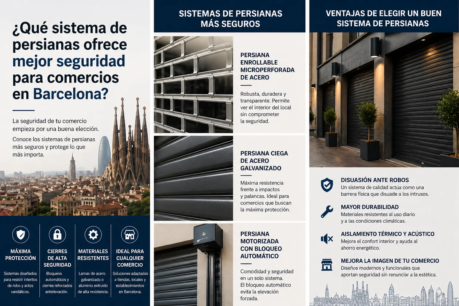 Que sistema de persianas ofrece mejor seguridad para comercios Barcelona - &iquest;Qu&eacute; sistema de persianas ofrece mejor seguridad para comercios en Barcelona?