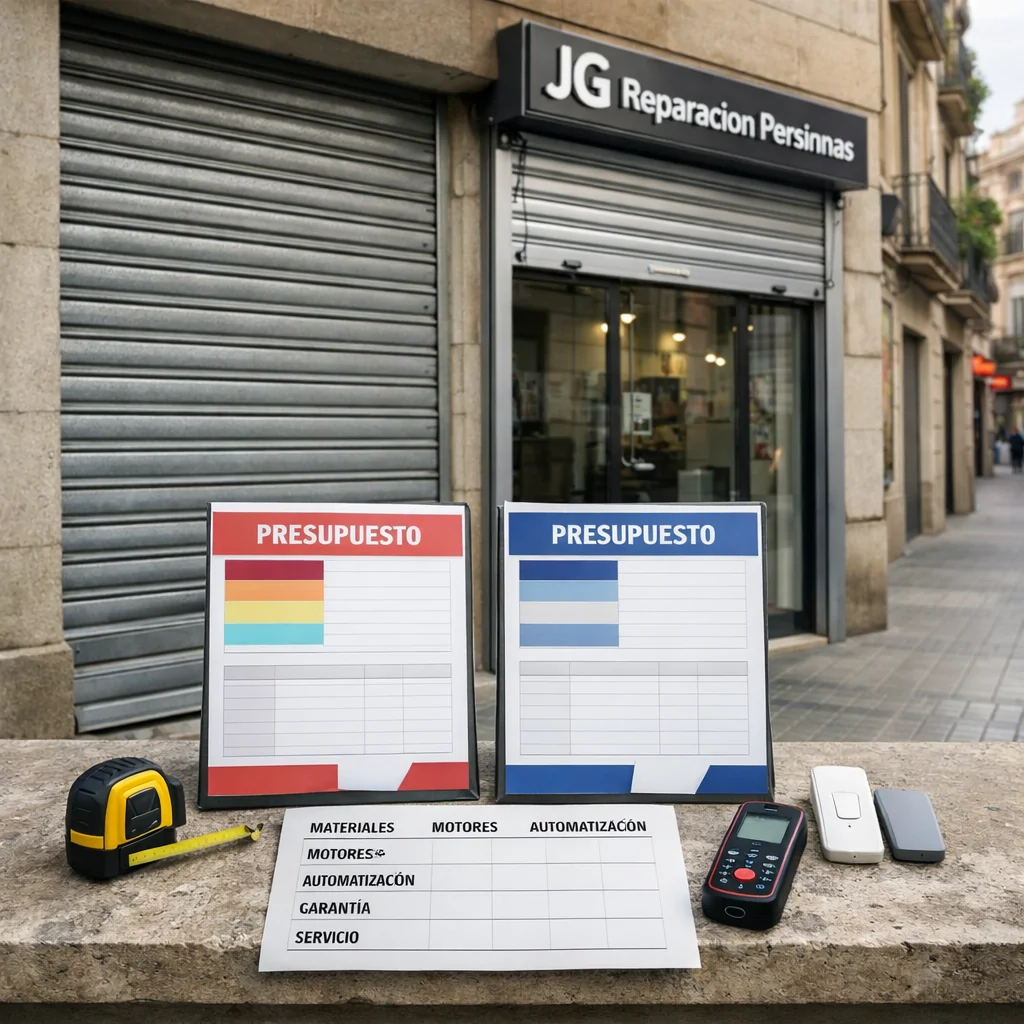 Comparar empresas de persianas metalicas para locales comerciales en Barcelona: presupuestos, persianas y herramientas ante un local.